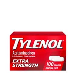 Tylenol Extra Strength 500mg Acetaminophen Caplets, 100 Ct