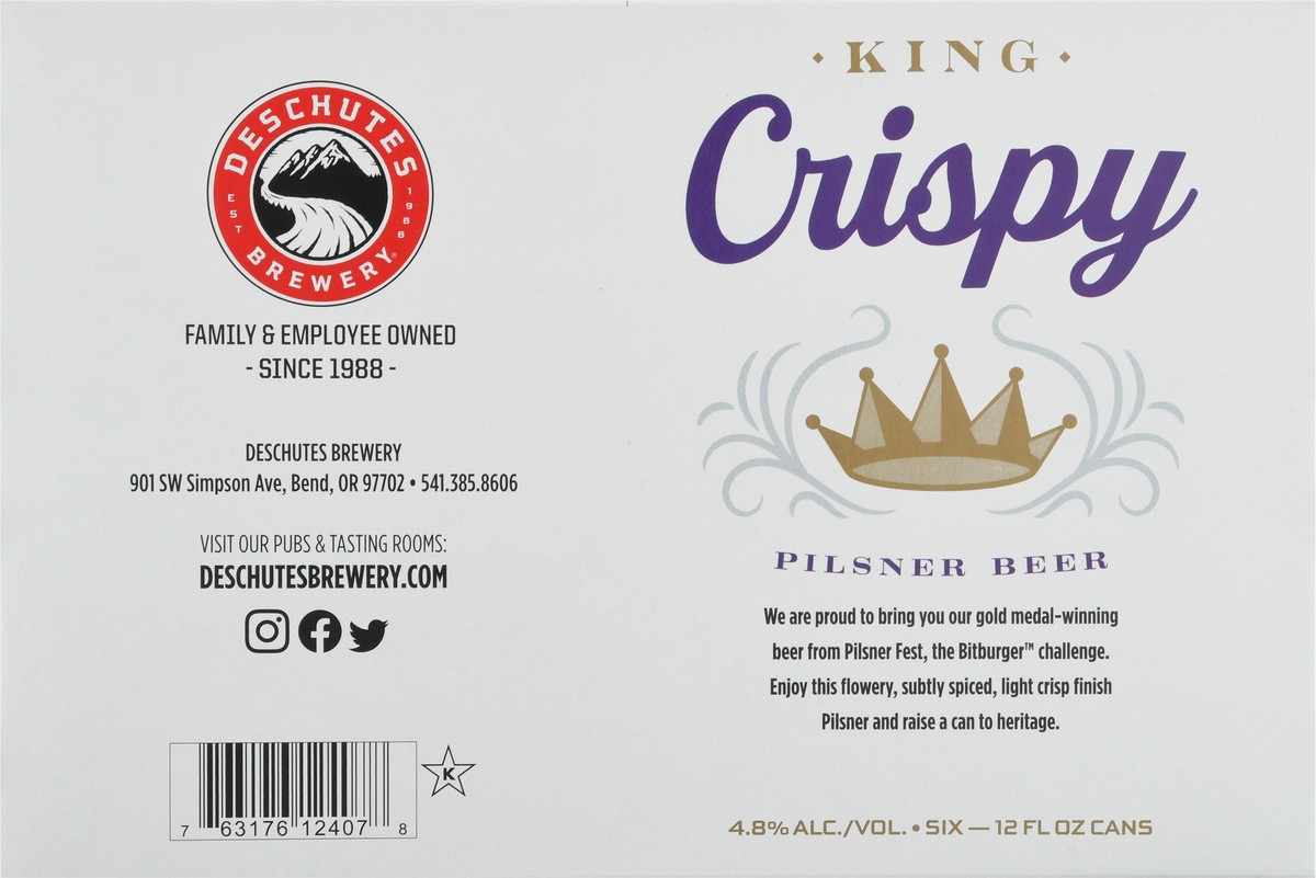 slide 3 of 9, Deschutes King Crispy Pilsner, 6 ct; 12 oz