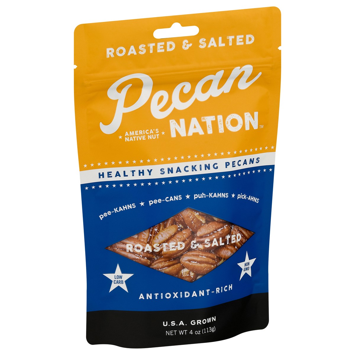 slide 2 of 9, Pecan Nation Healthy Snacking Antioxidant - Rich Roasted & Salted Pecan 4 oz, 4 oz