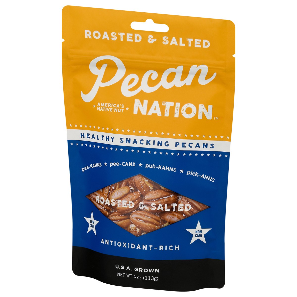 slide 3 of 9, Pecan Nation Healthy Snacking Antioxidant - Rich Roasted & Salted Pecan 4 oz, 4 oz