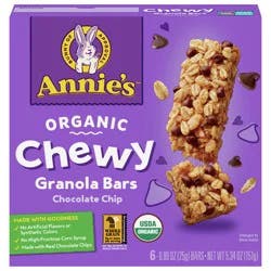 Annie's Organic Chewy Granola Bars, Chocolate Chip, 6 Bars, 5.34 oz