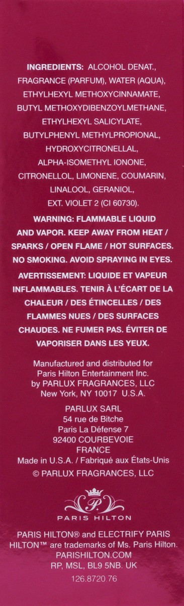 slide 3 of 7, Paris Hilton Electrify Body Spray, 1.3 fl oz