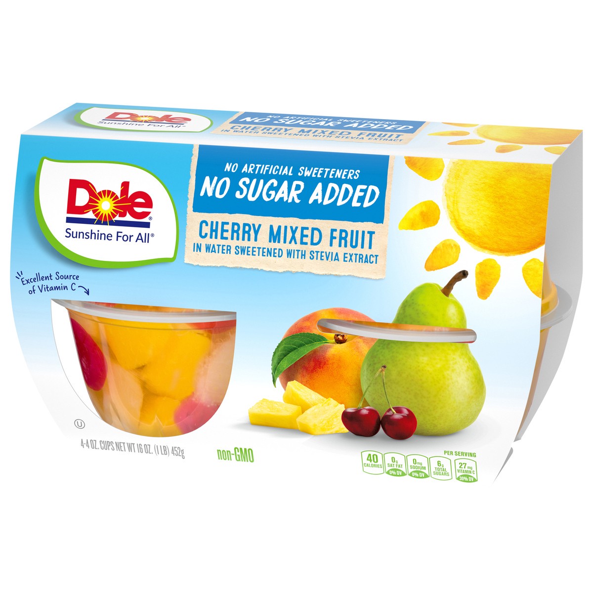 slide 5 of 13, Dole No Sugar Added Cherry Mixed Fruit, 4 ct; 4 oz