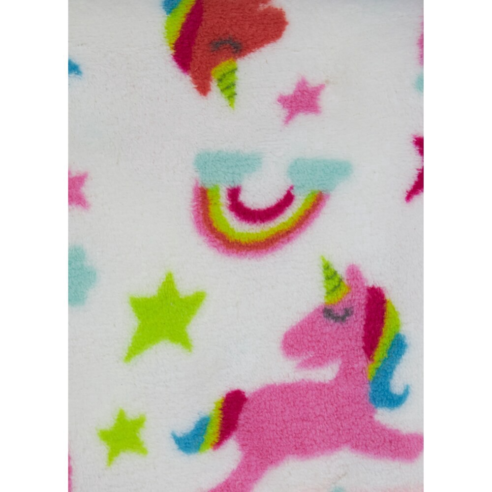 slide 2 of 4, Cutie Pie Unicorn Print Plush Baby Blanket - Pink, 1 ct