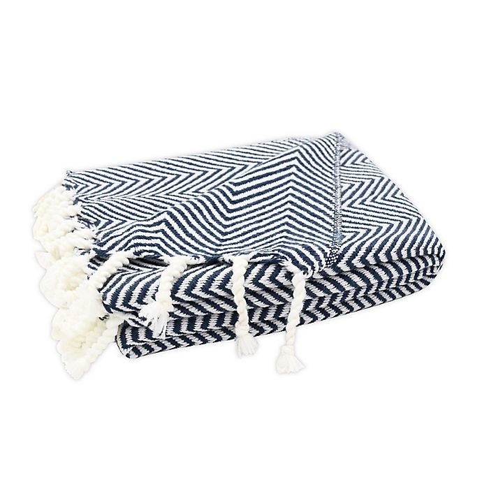 slide 1 of 2, One Kings Lane Open House Bennington Throw Blanket - Blue, 1 ct