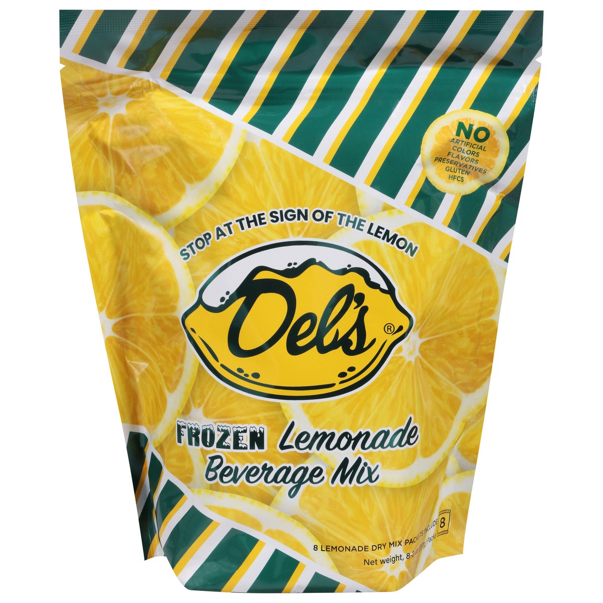 slide 1 of 13, Del's Frozen Lemonade Beverage Mix 8 - 2 oz Packets, 32 oz