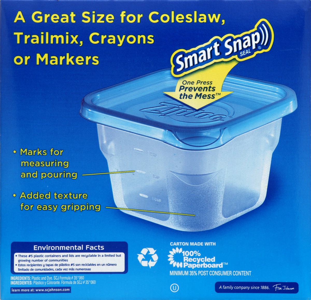 Total Home Medium Square Food Storage Containers, 32 oz, 4 ct