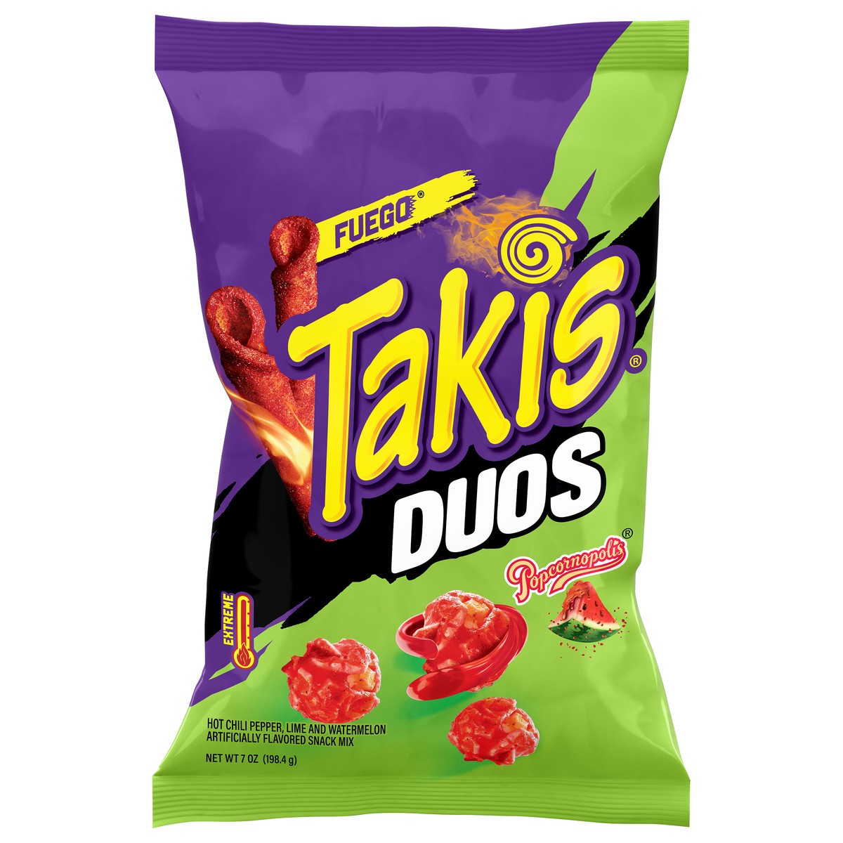 slide 1 of 5, Takis Duos Popcornopolis Extreme Fuego Snack Mix 7 oz, 7 oz