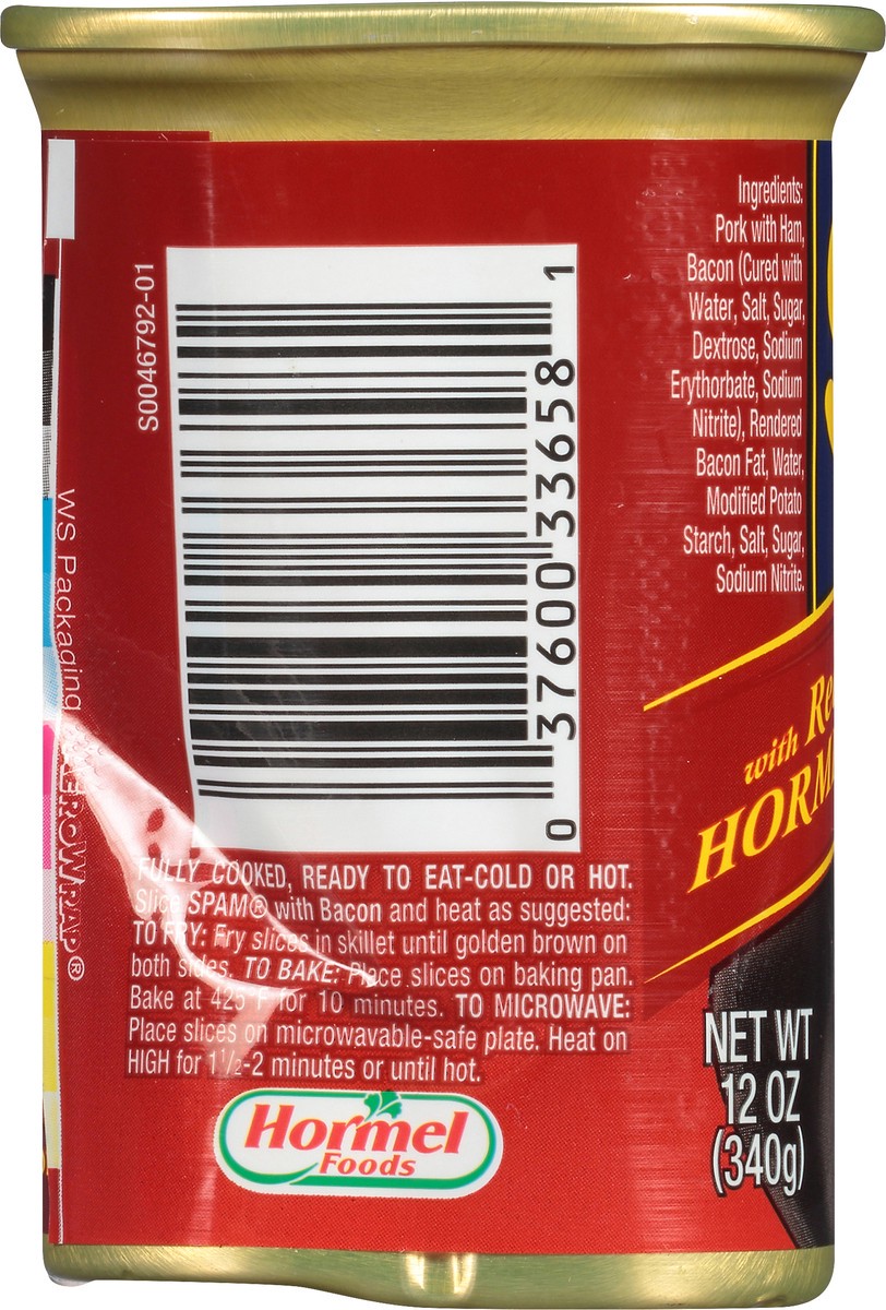 slide 11 of 12, SPAM Bacon Canned Meat 12 oz, 12 oz