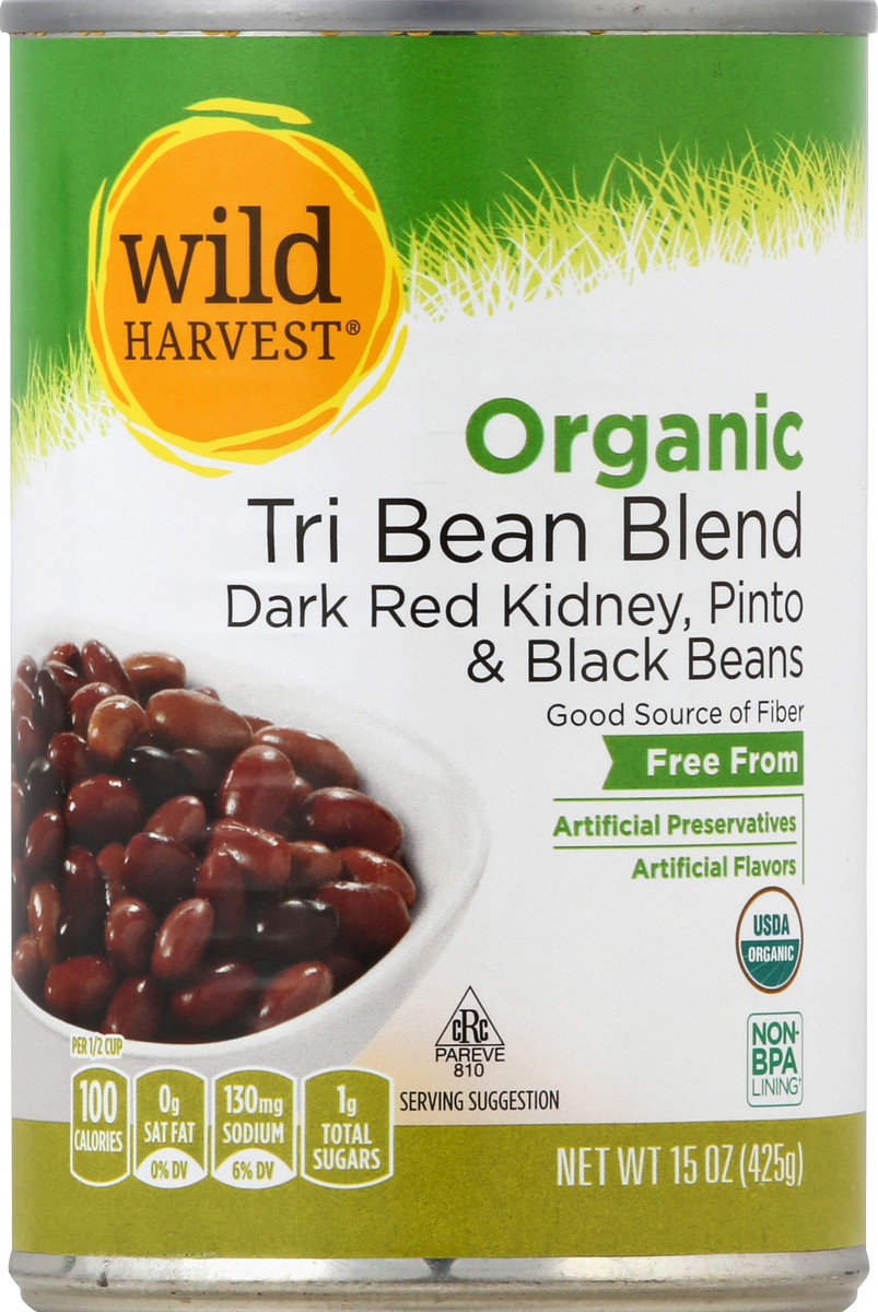 slide 6 of 9, Wild Harvest Organic Tri Beans, 15 oz