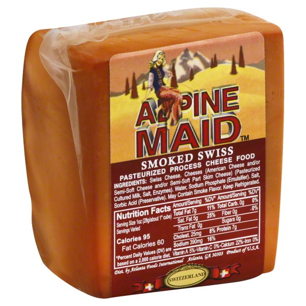 slide 1 of 1, Alpine Maid Smoked Swiss Cheese, 1 lb