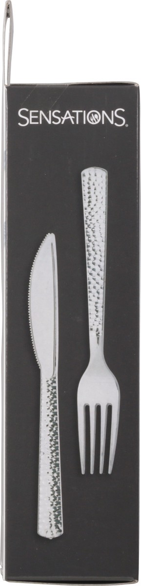 slide 6 of 11, Sensations Assorted Silver Metallic Hammered Cutlery 24 ea, 24 ct