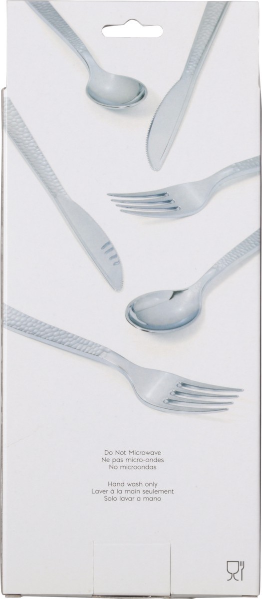 slide 3 of 11, Sensations Assorted Silver Metallic Hammered Cutlery 24 ea, 24 ct