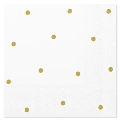 American Greetings Beverage Napkins Gold Polka Dots