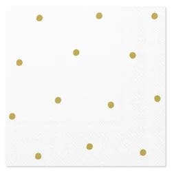 American Greetings Beverage Napkins Gold Polka Dots