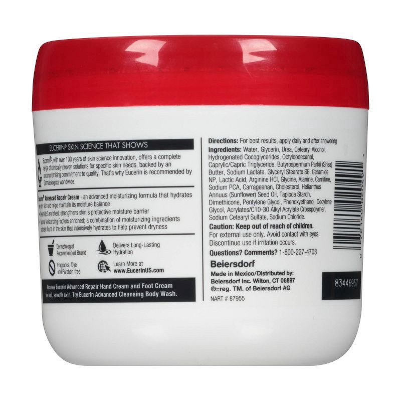 slide 3 of 3, Eucerin Advanced Repair Cream 16 oz. Jar, 1 ct