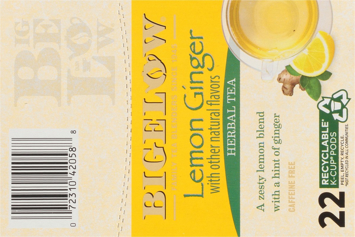 slide 3 of 9, Bigelow Lemon Ginger Herbal Tea 22 - 0.10 oz Pods, 22 ct