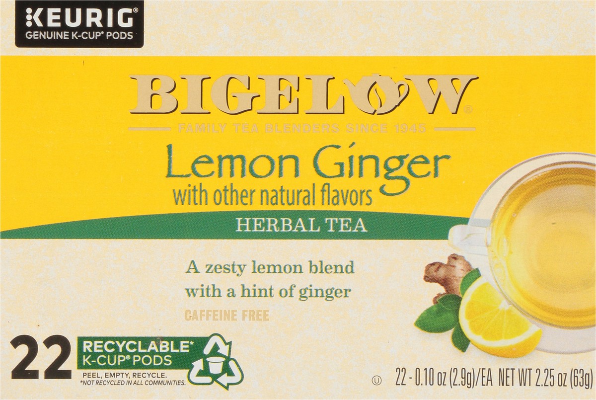 slide 5 of 9, Bigelow Lemon Ginger Herbal Tea 22 - 0.10 oz Pods, 22 ct