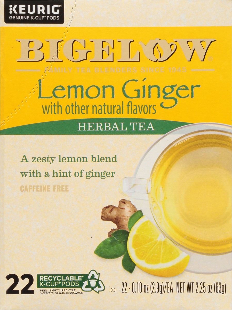 slide 7 of 9, Bigelow Lemon Ginger Herbal Tea 22 - 0.10 oz Pods, 22 ct