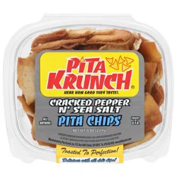 Pita Krunch Cracked Pepper N' Sea Salt Pita Chips 8 oz