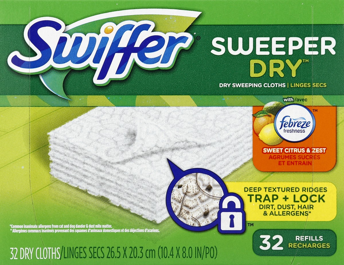 slide 3 of 5, Swiffer Sweeping Cloths 32 ea, 32 ct