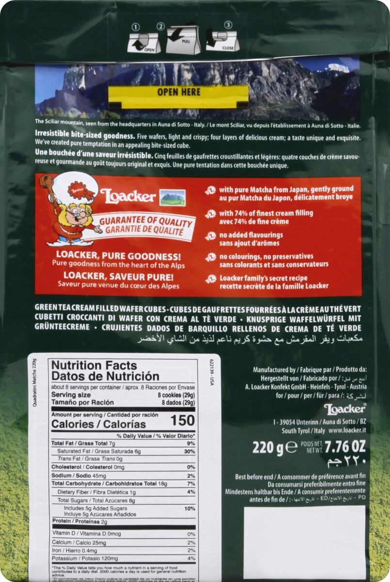 slide 10 of 10, Loacker Matcha--green Tea Wafer Cooki, 7.76 oz