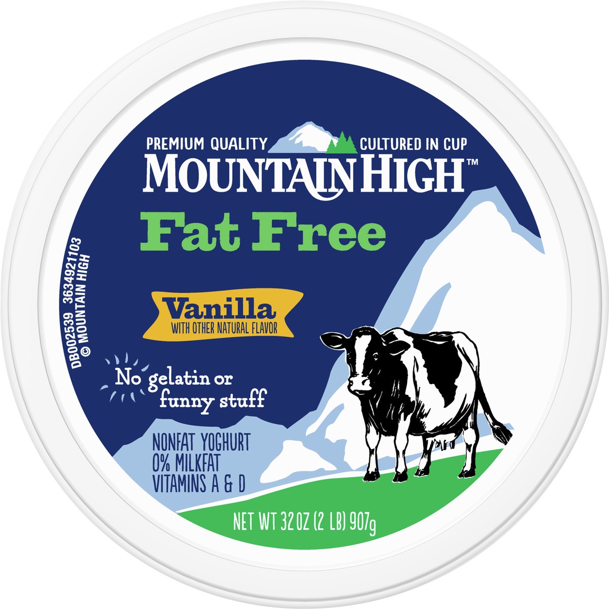 slide 7 of 9, Mountain High, Fat Free Yogurt, Vanilla, Gluten Free Snacks, 32 OZ Yogurt Container, 32 oz