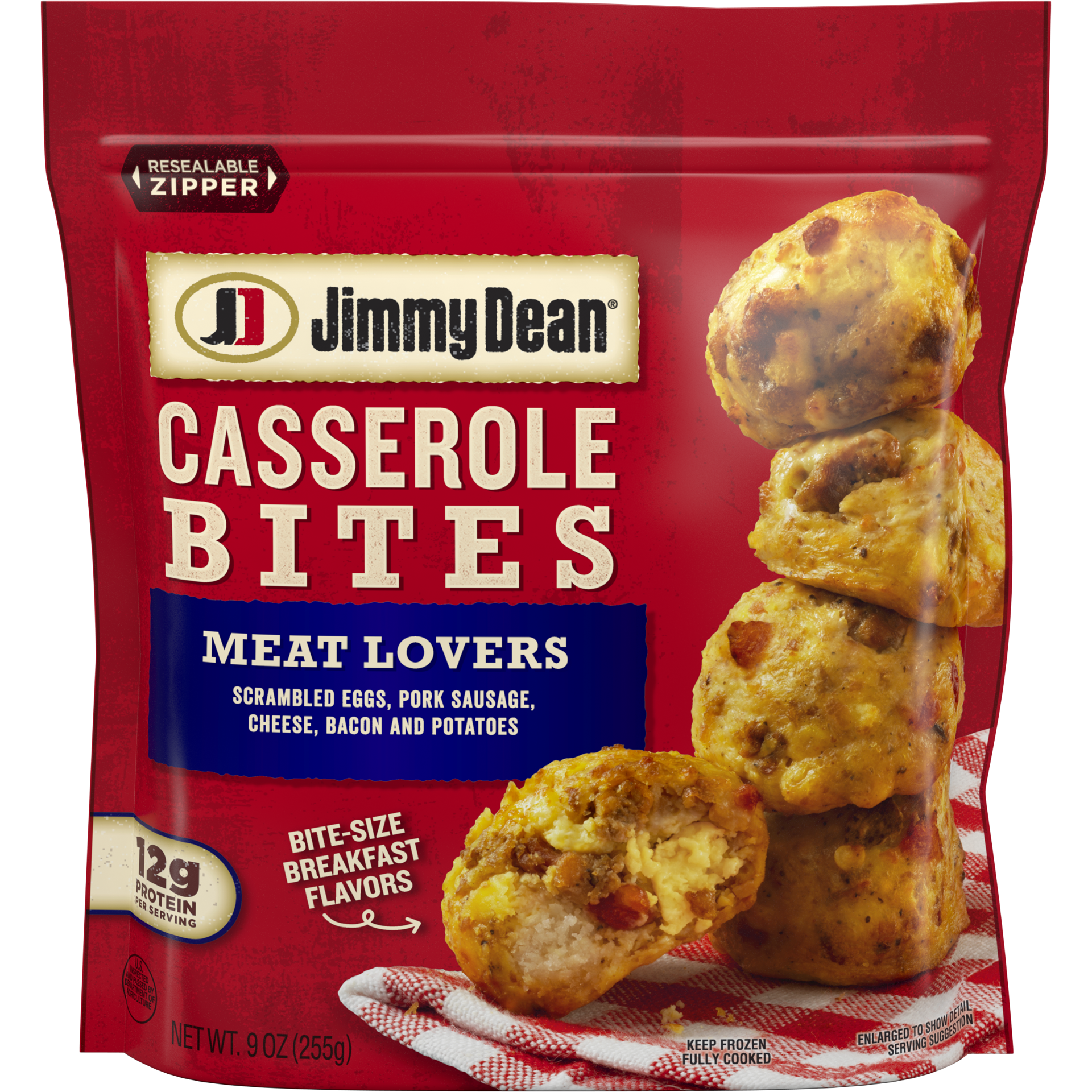 slide 1 of 5, Jimmy Dean Meat Lovers Casserole Bites, 255.15 g