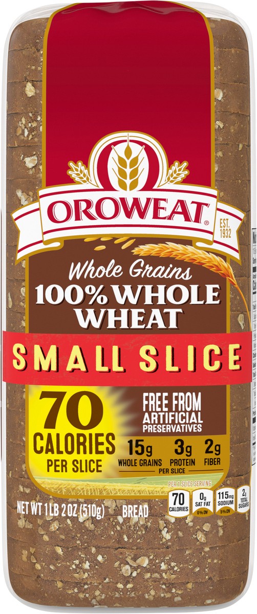 slide 6 of 7, Oroweat Small Slice Whole Wheat Bread, 18 oz, 18 oz
