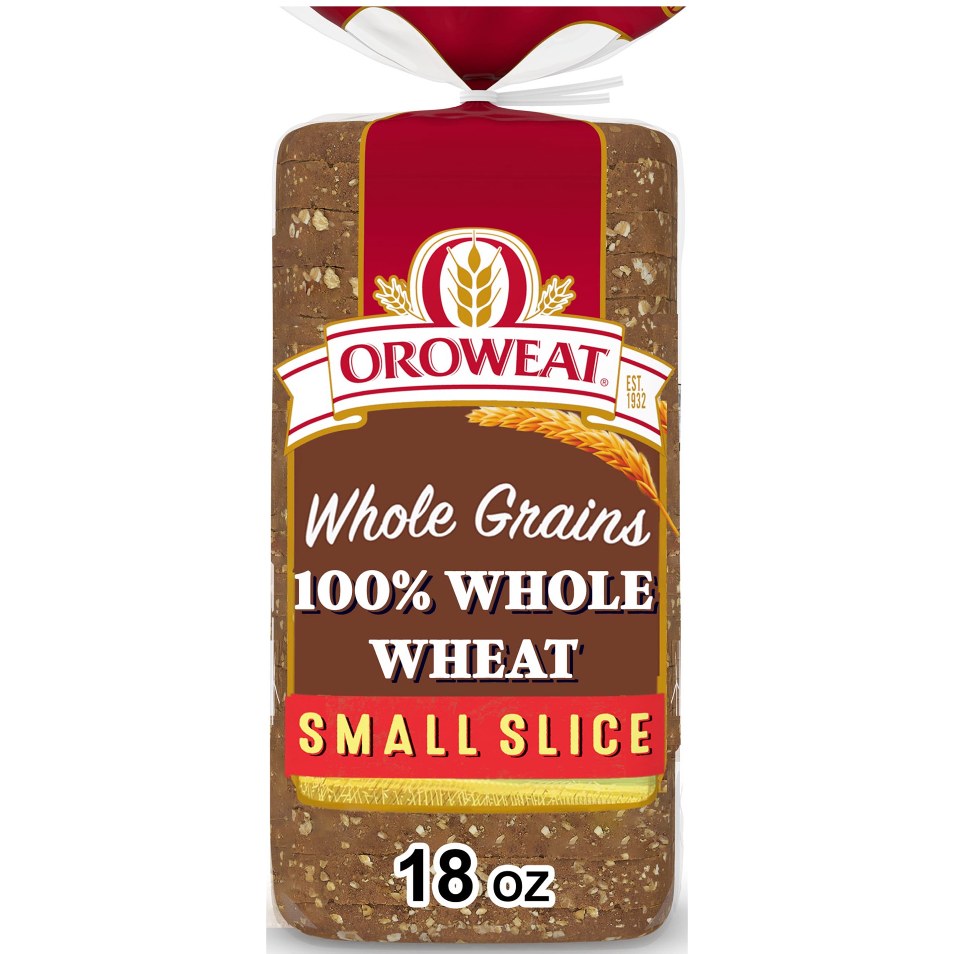 slide 1 of 7, Oroweat Small Slice Whole Wheat Bread, 18 oz, Wheat Bread, Bag, 18 oz