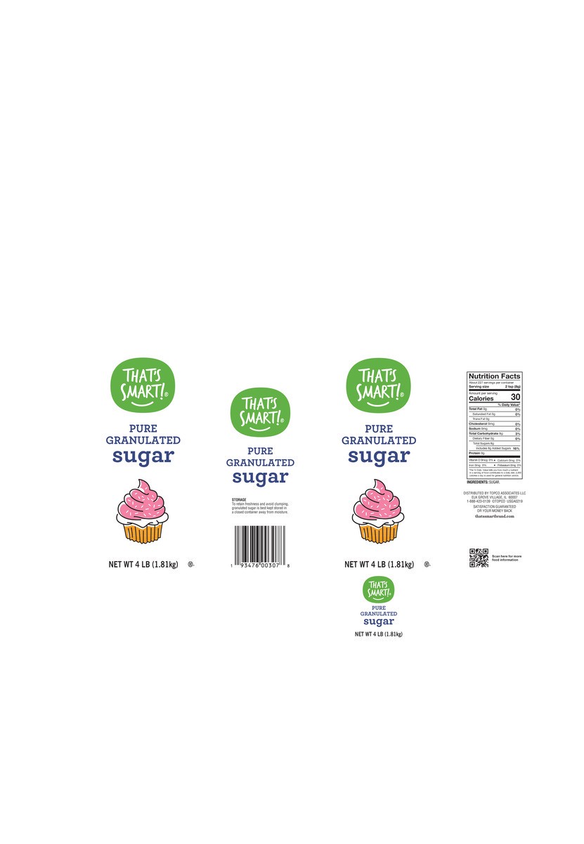 slide 7 of 13, That's Smart! Pure Granulated Sugar 4 lb, 4 lb