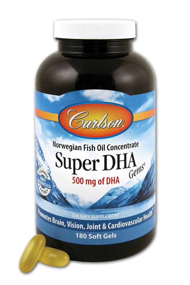 slide 1 of 1, Carlson Super DHA Gems 500 mg of DHA, 180 ct