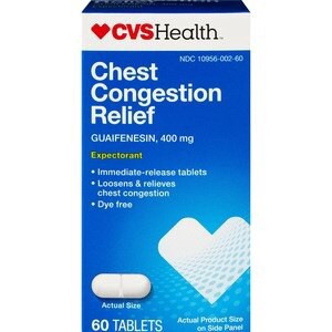 slide 1 of 1, CVS Health Chest Congestion Relief Tablets, 60 Ct, 60 ct