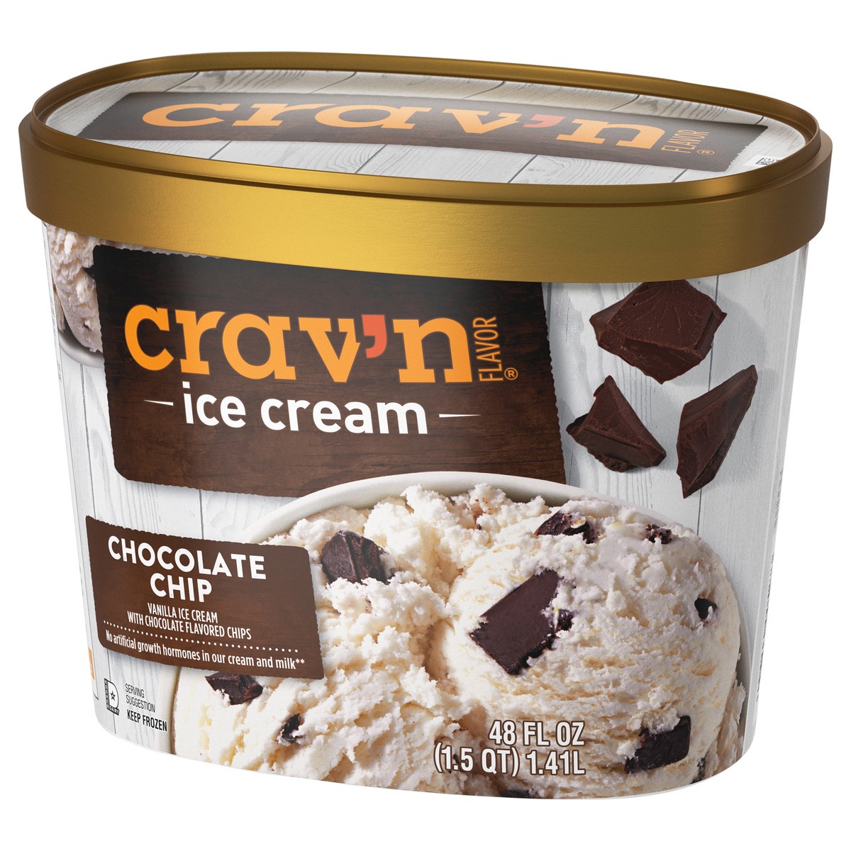 slide 2 of 4, Crav'n Crav'n Ice Cream - Chocolate Chip, 48 fl oz