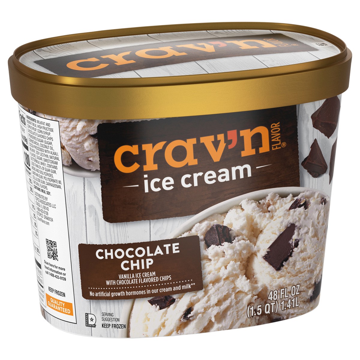 slide 3 of 4, Crav'n Crav'n Ice Cream - Chocolate Chip, 48 fl oz