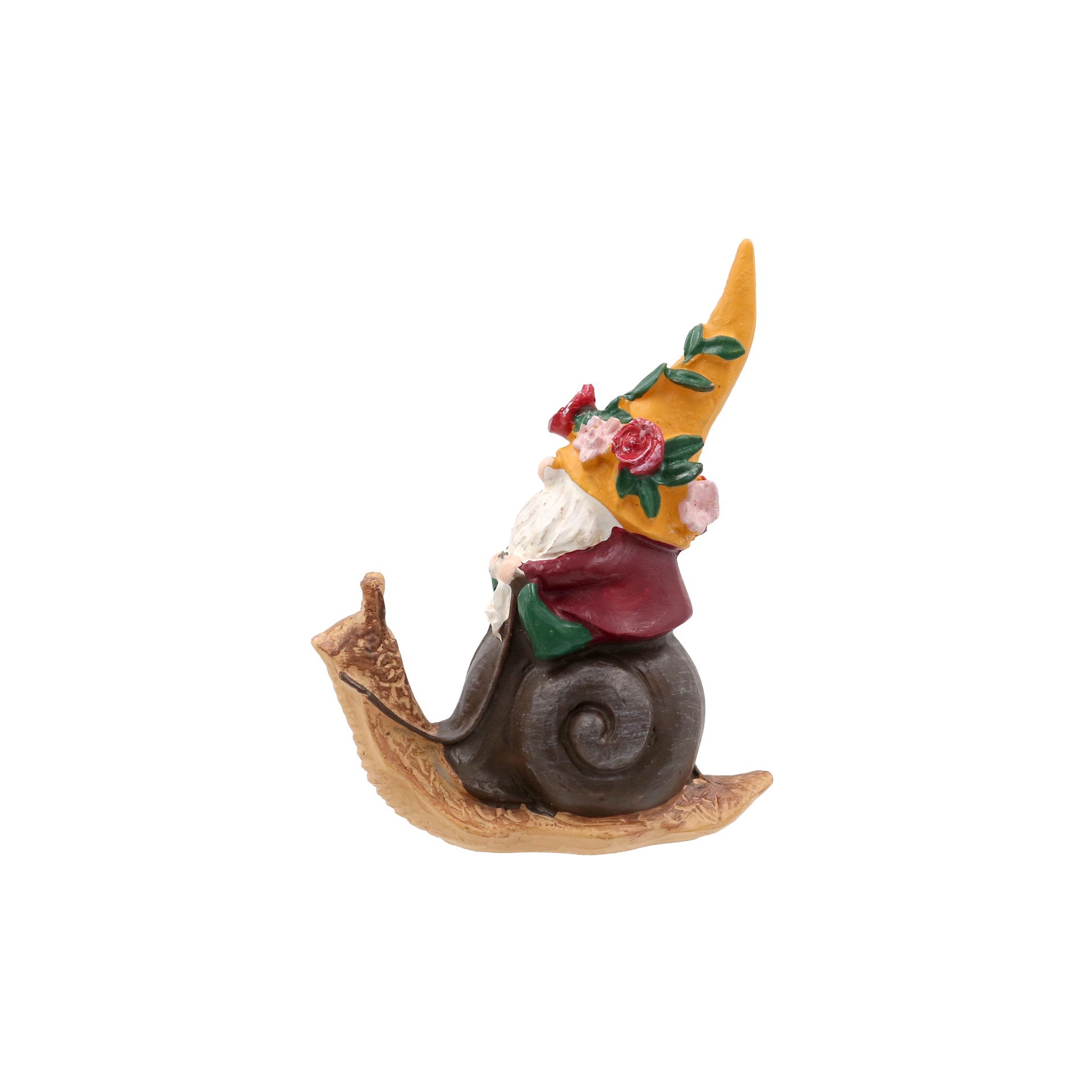 slide 3 of 3, Miniature Gnome On Snail By Make Market, 2.4 in x 1.1 in x 3.1 in
