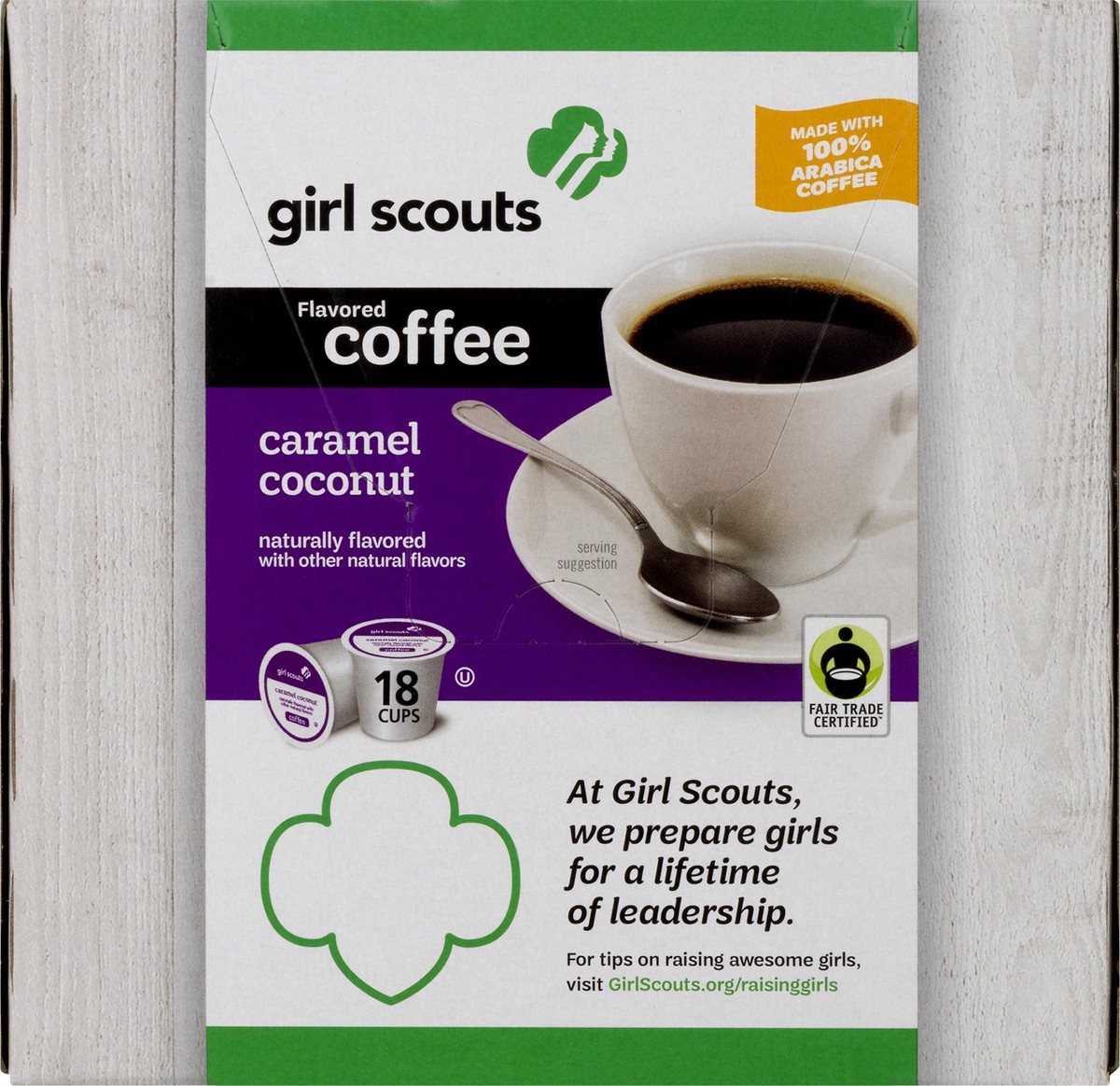 slide 4 of 10, Girl Scouts Single Serve Brew Cups 100% Arabica Caramel Coconut Coffee - 18 ct, 18 ct