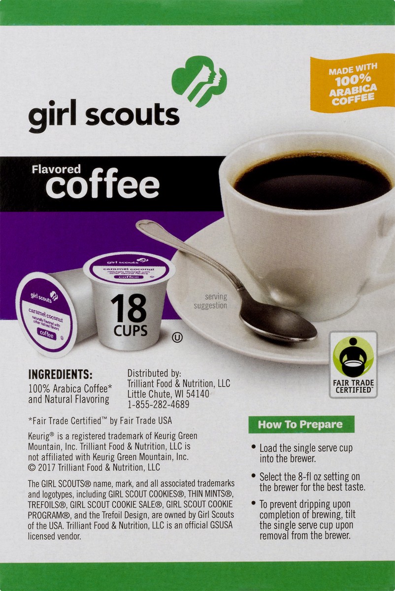 slide 9 of 10, Girl Scouts Single Serve Brew Cups 100% Arabica Caramel Coconut Coffee - 18 ct, 18 ct