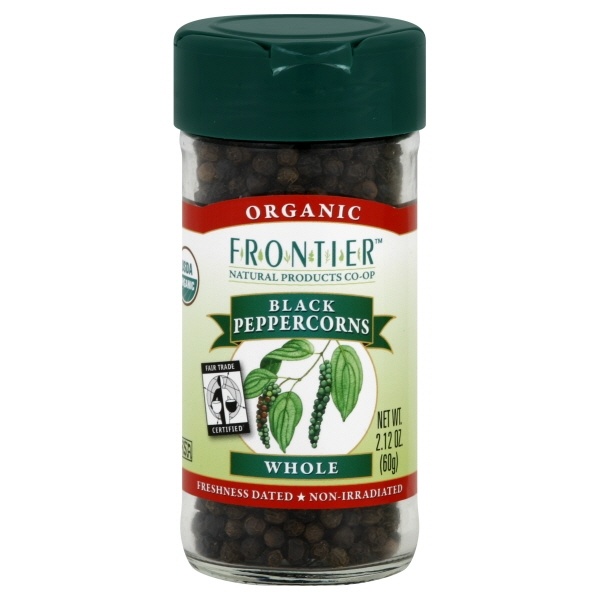 slide 1 of 1, Frontier Org Whole Peppercorns, 2.12 oz