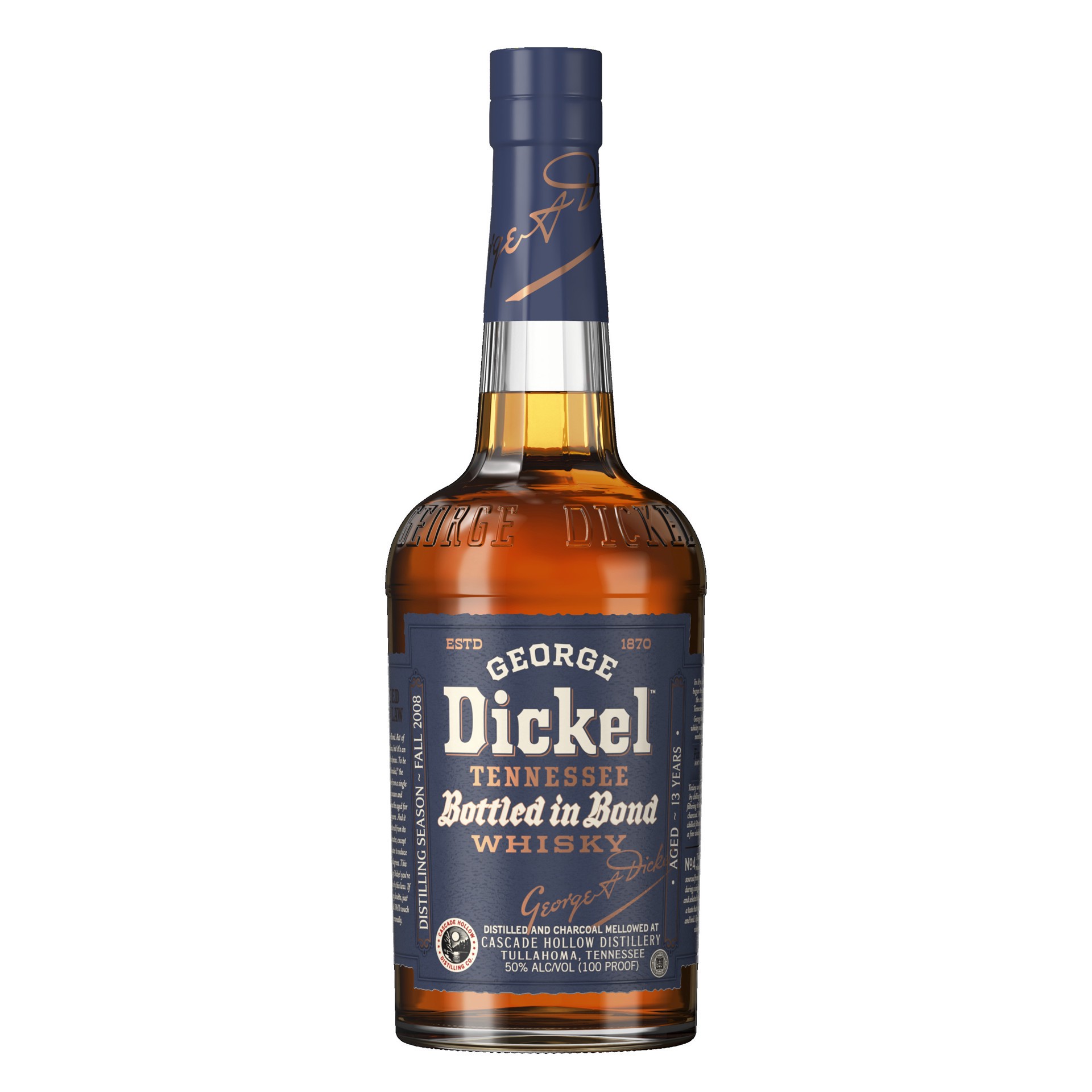 slide 1 of 4, George Dickel Bottled in Bond Aged 13 Years Tennessee Whisky - Distilling Season Fall 2008, 750 mL, 750 ml