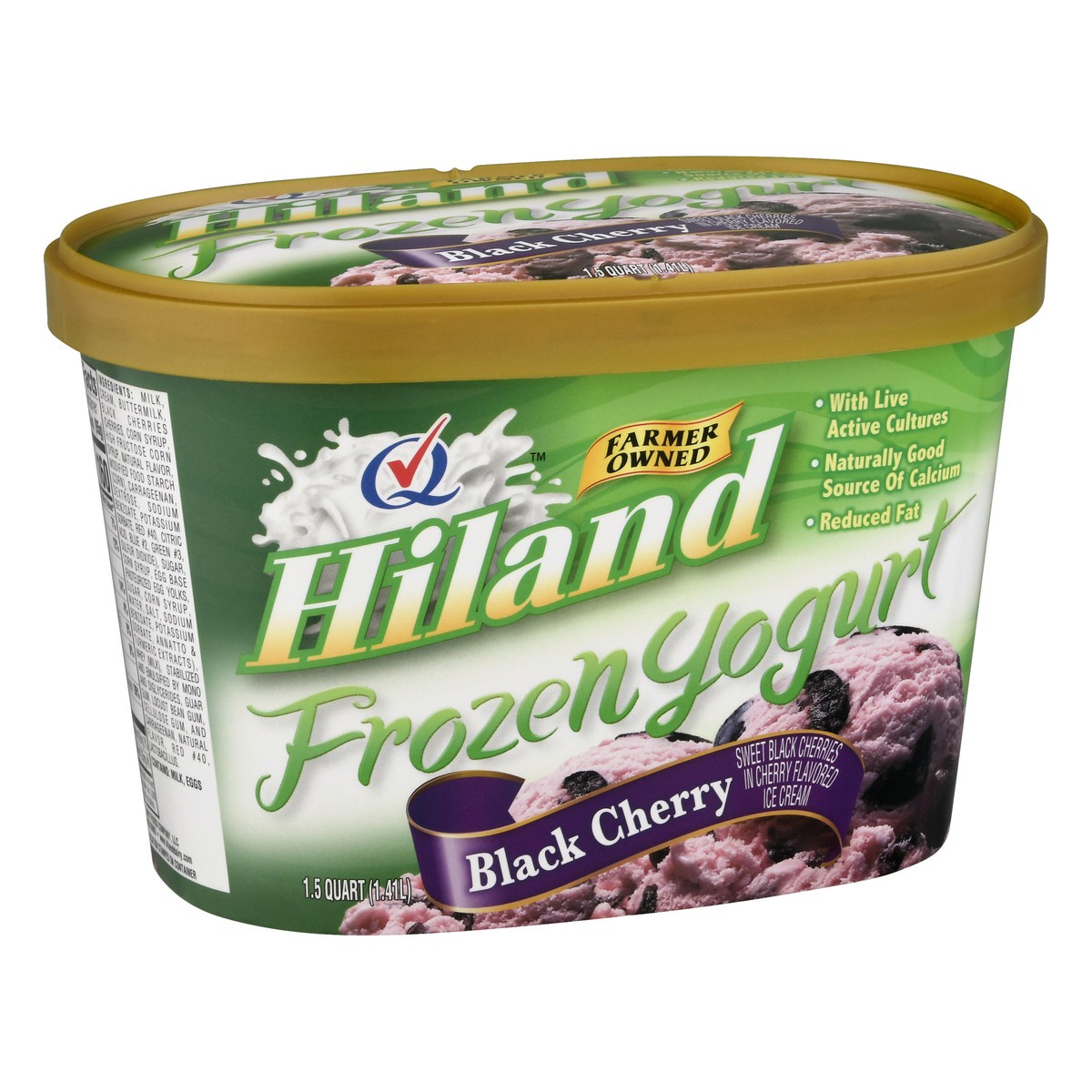 slide 4 of 9, Hiland Dairy Black Cherry Frozen Yogurt 1.5 qt, 1.5 qt