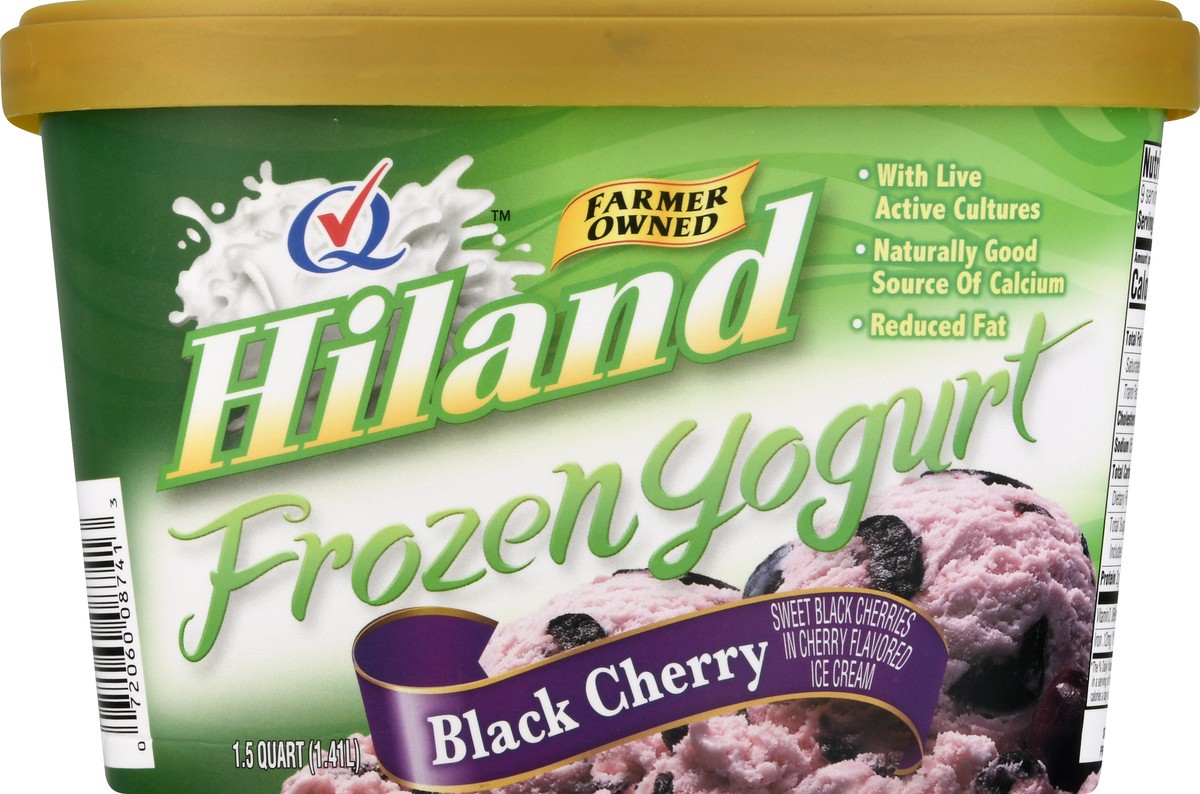 slide 6 of 9, Hiland Dairy Black Cherry Frozen Yogurt 1.5 qt, 1.5 qt