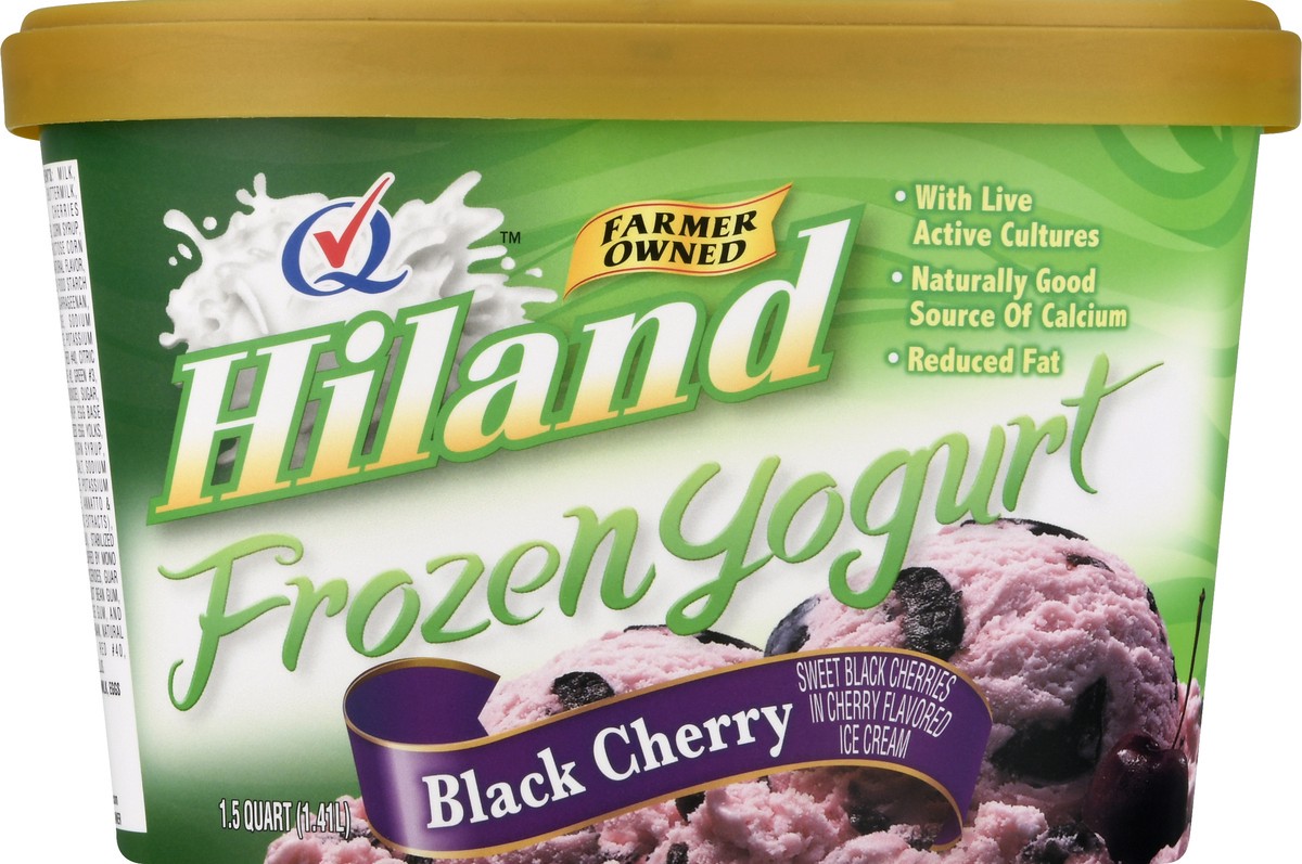 slide 2 of 9, Hiland Dairy Black Cherry Frozen Yogurt 1.5 qt, 1.5 qt