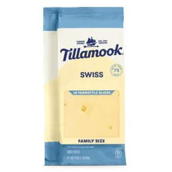 Tillamook Swiss Farm Style Thick Slices Cheese 16 oz