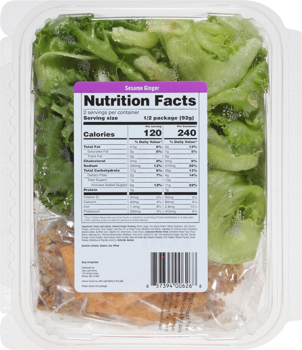 slide 7 of 12, Little Leaf Farms - Sesame Ginger Salad Kit, 6.5 oz