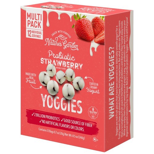 slide 1 of 1, Nature's Garden probiotic strawberry yoggies, 8.50 oz.