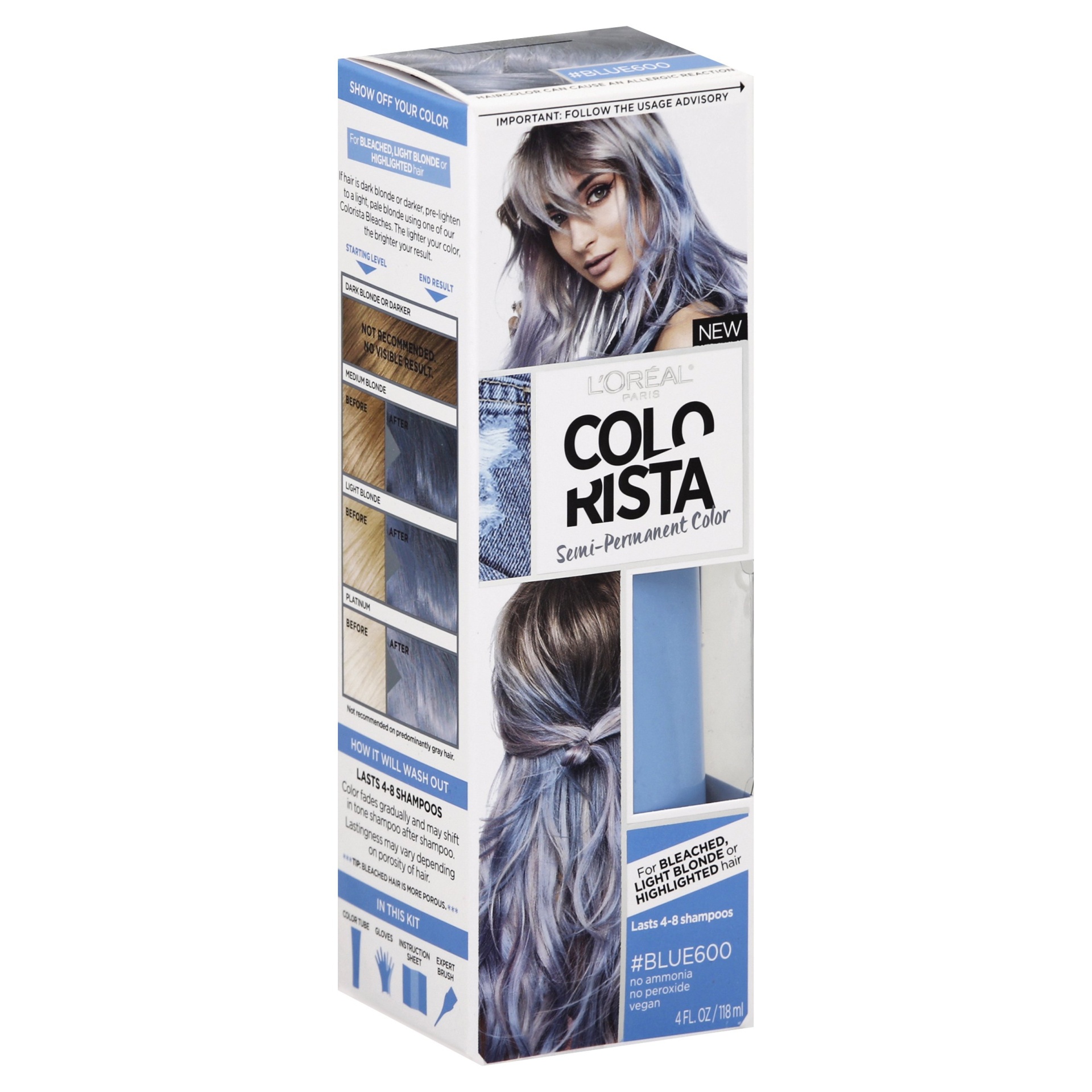 Loréal Paris Colorista Semi Permanent For Light Blonde Or Bleached Hair Blue 600 4 Fl Oz Shipt 2921