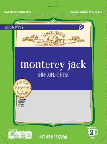 slide 1 of 1, Roundy's Roundys Monterey Jack Shredded Cheese, 8 oz