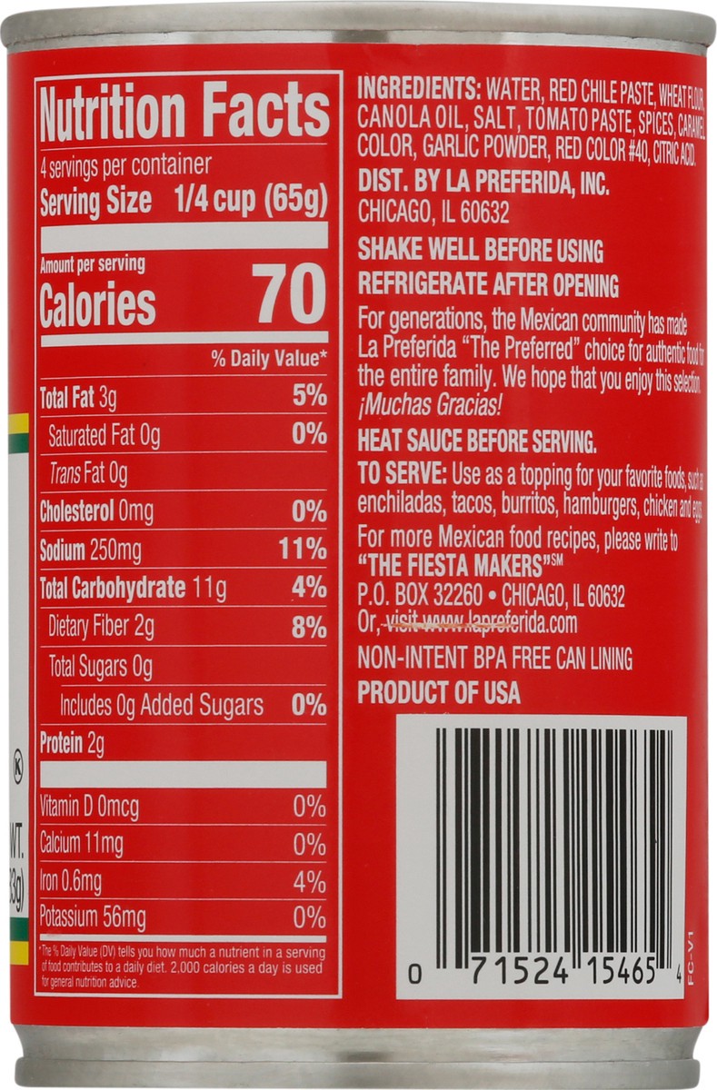 slide 6 of 9, La Preferida Mild Red Chili Enchilada Sauce 10 oz, 10 oz