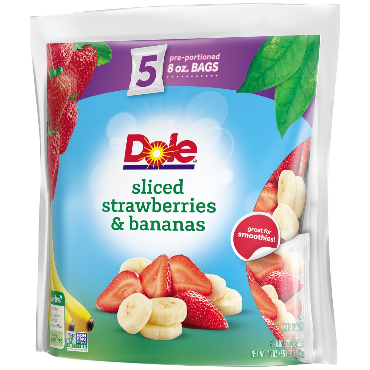 slide 3 of 9, Dole Strawberries & Bananas, 40 oz